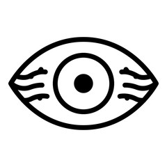Poster - Eye with vessels icon. Outline eye with vessels vector icon for web design isolated on white background