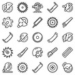 Saw icons set. Outline set of saw vector icons for web design isolated on white background