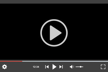 Wall Mural - video player. multimedia player social media. video player interface template for web and mobile app