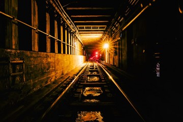 Wall Mural - Underground tunnel and the railway in New York City, United States