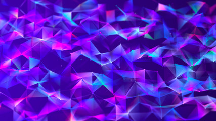 Poster - Visualization musical sounds. Abstract technology background. Artificial intelligence. Science background. Big data visualization. 3D rendering.