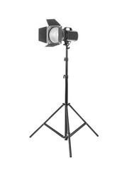 Professional lighting equipment for photo studio on white background