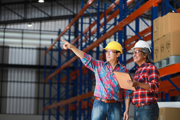 Asian Engineer man working in building factory