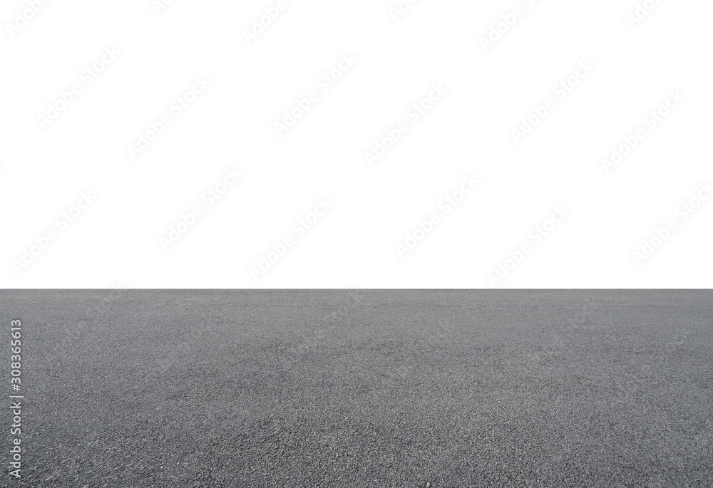 Empty asphalt floor isolated on white background - obrazy, fototapety, plakaty 