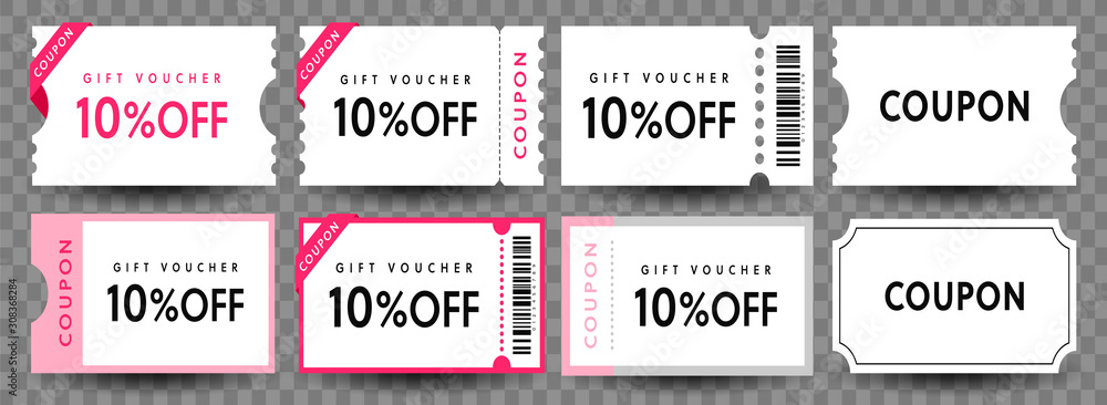 COUPON FASHION TICKET CARD  element template for graphics design. Vector illustration - obrazy, fototapety, plakaty 
