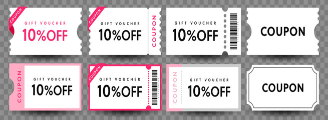 COUPON FASHION TICKET CARD  element template for graphics design. Vector illustration