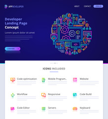Web & App Developer Home Page Design Concept.