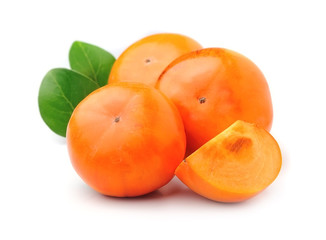 Sticker - Persimmon fruits isolated.