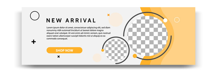 abstract gradient modern geometric banner template design in yellow, orange, white color. suitable f