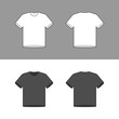 © logomimi - Black and white shirt mock up set, blank t-shirt template design, front and back view - Vector