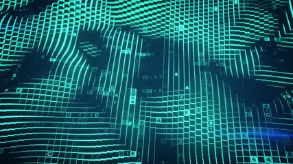 Blue hexadecimal big data digital code