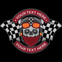 Skull Club Motorcycle Logo