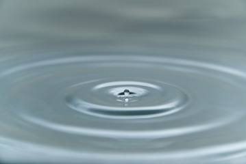 a drop of water hovering in the air before hitting a water surface, which will cause a beautiful splash, close-up photo