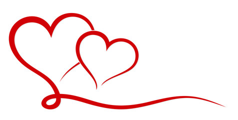 the stylized symbol with red hearts.
