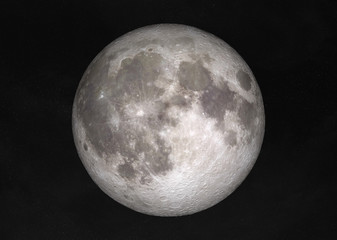 Leinwandbilder - View of a full moon in space with stars background 3D rendering elements of this image furnished by NASA
