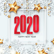 Abstract New Year 2020 banner design with frame