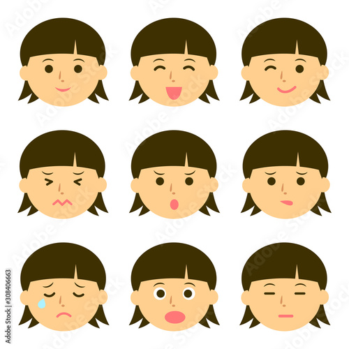 子供の女の子の色々な顔の表情イラストセット Acheter Ce Vecteur Libre De Droit Et Decouvrir Des Vecteurs Similaires Sur Adobe Stock Adobe Stock