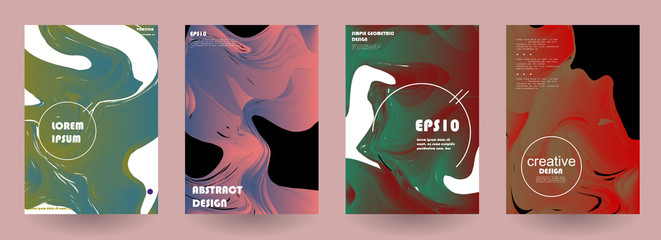 Template brochures, flyers, business presentations. Modern flat line style, layout in A4 size. Trendy abstract background. Geometric science or technology pattern. Graphic design