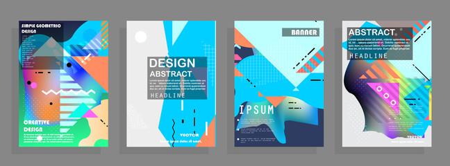 Template brochures, flyers, business presentations. Modern flat line style, layout in A4 size. Trendy abstract background. Geometric science or technology pattern. Graphic design
