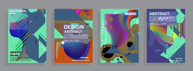 Template brochures, flyers, business presentations. Modern flat line style, layout in A4 size. Trendy abstract background. Geometric science or technology pattern. Graphic design