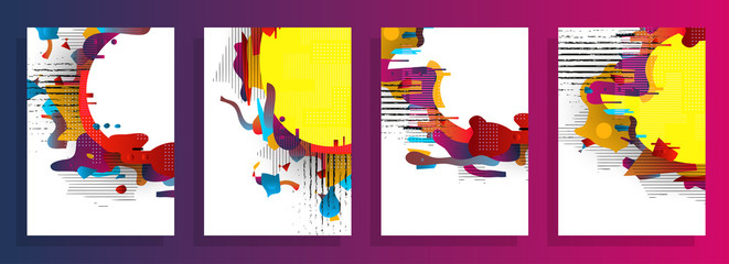 Template brochures, flyers, business presentations. Modern flat line style, layout in A4 size. Trendy abstract background. Geometric science or technology pattern. Graphic design