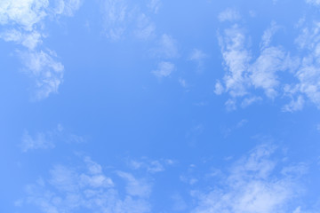 Wall Mural - soft blue sky background with white fluffy cloudscape nature background