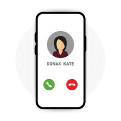 Wall Mural - the women`s call on screen phone on white background. vector illustration.