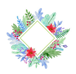 Poster - Decorative winter floral frame