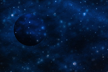 Wall Mural - stars, planet and galaxy in cosmos universe, space and time travel science background