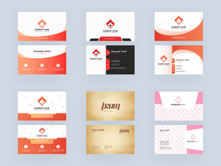 Wall Mural - abstract business card or template design set in front and back view.