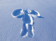 .snow angel painted on pristine snow