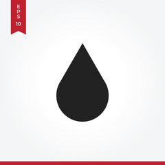 Sticker - Water drop vector icon, simple sign for web site and mobile app.