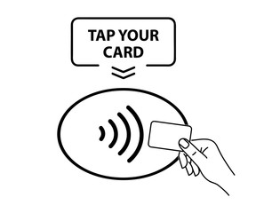 Poster - NFC Payment. Contactless payment icon. Contactless NFC wireless pay sign. Tap to pay concept - vector sign.