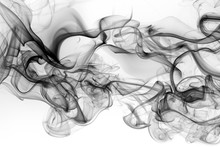 Toxic Of Black Amoke Abstract On White Background. Fire Design
