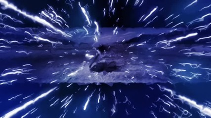 Flying through colorful space, future space travel fantastic view hyper jump