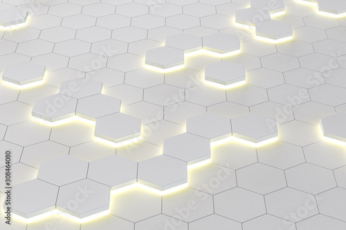 digital white honeycomb wallpaper