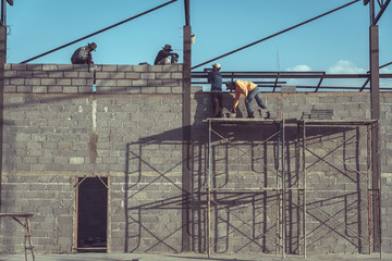 Wall Mural - Construction worker is working in the construction site