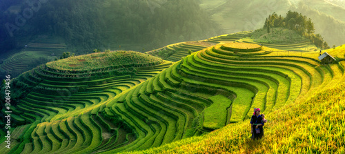 Fotografía Mu Cang Chai, Vietnam landscape terraced rice field near Sapa