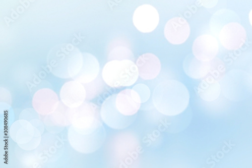 Cuadros en Lienzo Blue soft lights bokeh background,christmas winter backdrop.
