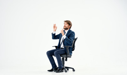 Wall Mural - businessman sitting on office chair