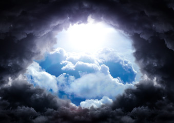 Wall Mural - tunnel in the clouds