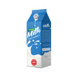Full cream organic farm Milk packaging carton design mock-up. Beverage product pure vector illustration for ads and product desing