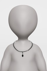 Sticker - 3D Render of Cartoon Character with Necklace