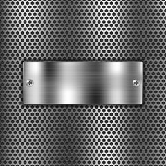 Wall Mural - Metal shield on perforated background