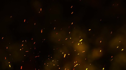 Wall Mural - fire sparks dust particles overlay background