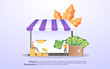 © Fectorica - Earn money and online payment concept. Online shopping, get cash back, Money saving and money making, online money transfer. Can use for web landing page, banner, mobile app. Vector illustration