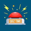 quiz red button. Isolated vector illustration