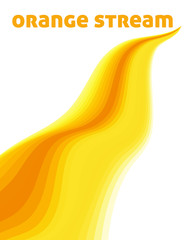 Leinwandbilder - Abstract orange stream on white background. Vector graphics