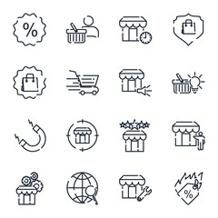 Leinwandbilder - marketing strategy set icon template color editable. marketing pack symbol vector sign isolated on white background icons vector illustration for graphic and web design.