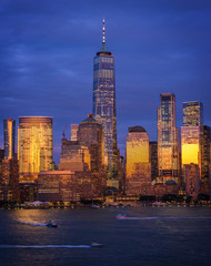 Wall Mural - View to Manhattan skyline from Jersey city at sunset